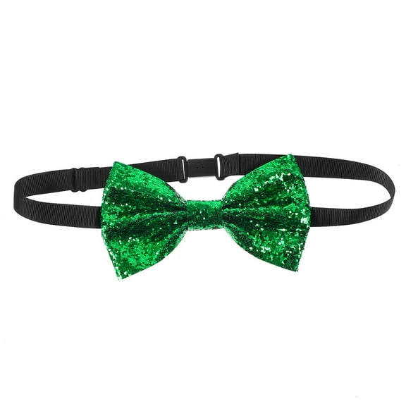 LOLIPPYY Green Sparkling Bow Tie for Men Adjusts Easily Pre-Tied Decorative Accessory