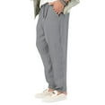 thumbnail image 3 of Innerwin Trousers Drawstring Men Bottoms Holiday High Waist Lightweight Summer Pants Grey XL, 3 of 4