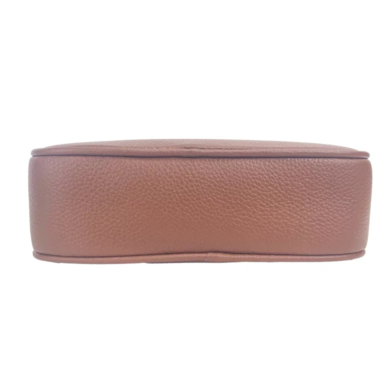 Burberry Tan Leather Small Camera TB Logo Crossbody Bag