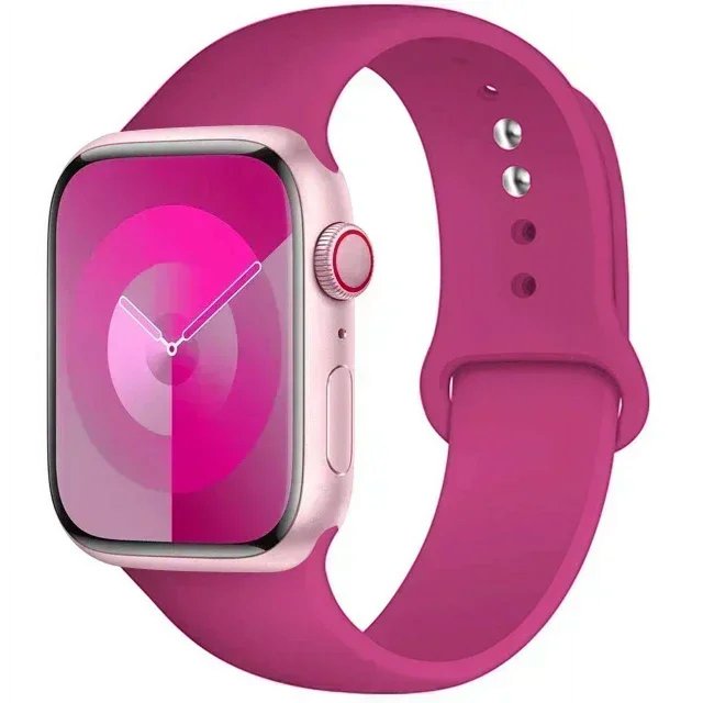 Correa de silicona para Apple Watch, pulsera deportiva de 44mm, 45mm, 40mm, 41mm, 42-38mm y 45 mm, serie iwatch 8 7 6 5 4 3 SE 9 Ultra 2 49mm