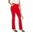 thumbnail image 3 of Gibobby pantalones mezclilla mujer Pantalones de traje ajustados de talle, pantalones largos de mujer, pantalones formales elásticos ligeramente (Rojo, M), 3 of 4
