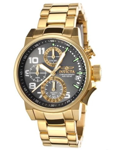 Invicta 17425 Women's I-Force Chronograph Gunmetal Dial Gold Plated Watch -  