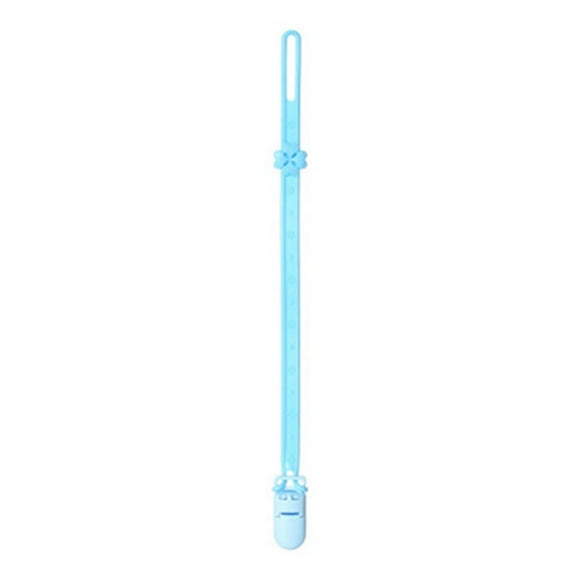 Clip de silicona para chupete, cadena antipérdida, Universal, duradero, soporte para chupete, cadena para pezón Shower, cumpleaños Azul Macarena pinza chupete con cuentas