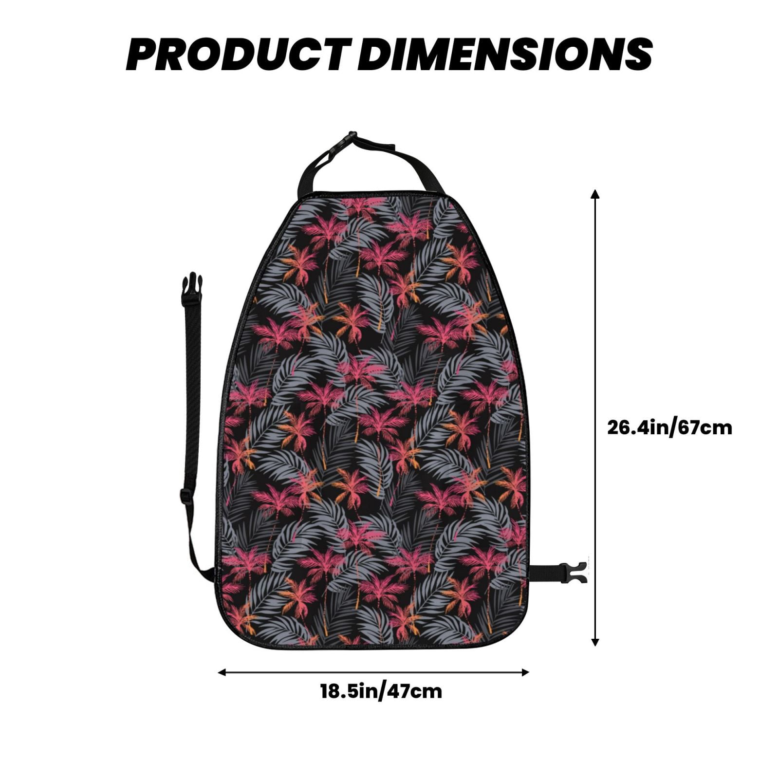 Kdxio Colorful Hawaii Palms Print 2 Pack Car Kick Mat Seat Cover Back Protector Mat with Pockets for Organizer Backseat Protector and Storage Anti Kick Pad for Vehicles