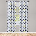 thumbnail image 2 of Ambesonne Rain 4-Panel Curtains, Umbrellas and Fallen Drops, 56"x63", White Dark Blue Yellow, 2 of 4