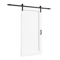 thumbnail image 3 of 36" x 80" White Primed Finish Solid Manufactured Wood Sliding Barn Door With Installation Hardware Kit (No Assembly Required), 3 of 7