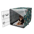 thumbnail image 2 of Beach Theme Dog Crate Cover, Retro Design of Summer Items Hawaiian Tropical, Easy to Use Pet Kennel Cover for Medium Large Dogs, 35" x 23" x 27", Teal Salmon, by Ambesonne, 2 of 6