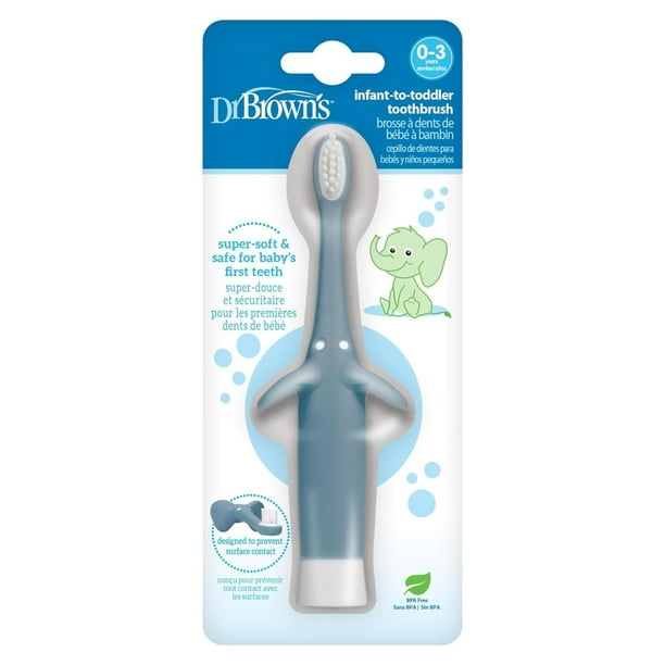 Cepillo de Dientes Dr. Brown's Elefante Bebés 0 a 3 Años azul