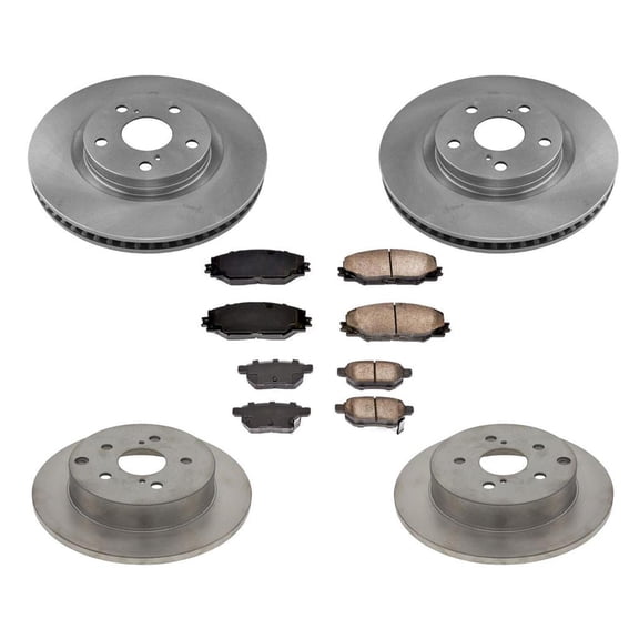 Front Rear Disc Brake Rotors Ceramic Brake Pads for Toyota Prius V ONLY 12-17
