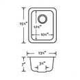 thumbnail image 2 of Undermount Composite 13-1/2x15-1/2x7 0-Hole Single Bowl Entertainment Sink in White, 2 of 2