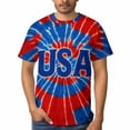 thumbnail image 3 of LAOLIUSN USA Tie Dye Graphic T-Shirt,Animal tie-dye patterns printed on short-sleeved tops., Crewneck Short Sleeve, 88% Polyester 12% Spandex, S-4XL, 3 of 6