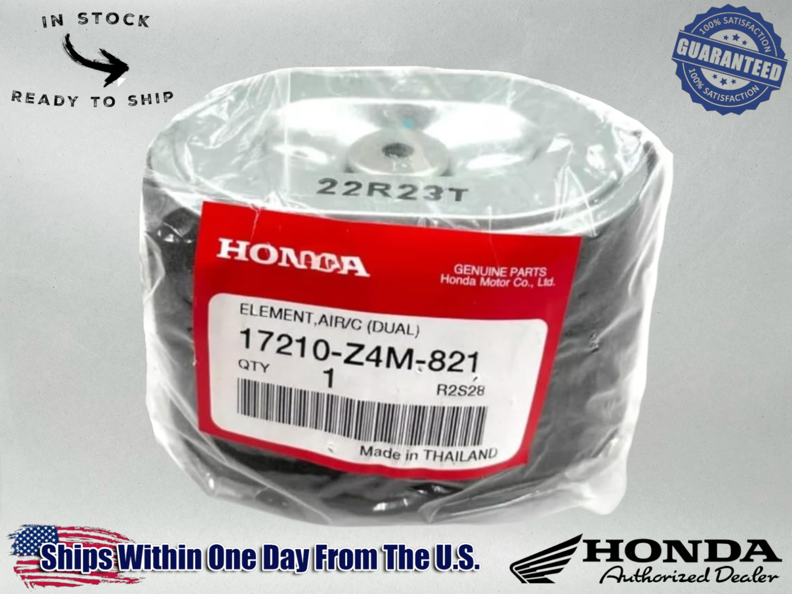 Honda Genuine 17210-Z4M-821 Air Filter – 2-Pack, Fits GX120 GX140 GX160 GX200 Engines, OEM