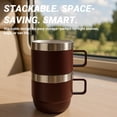 thumbnail image 6 of NexTone 8 oz Small Coffee Cup with Magnetic Lid, Ceramic-Lined 18/8 Stainless Steel, Double-Wall Vacuum Insulated, Stackable, Dishwasher Safe, Mini Tumbler for On-the-Go, 2 Pack, White, 6 of 9