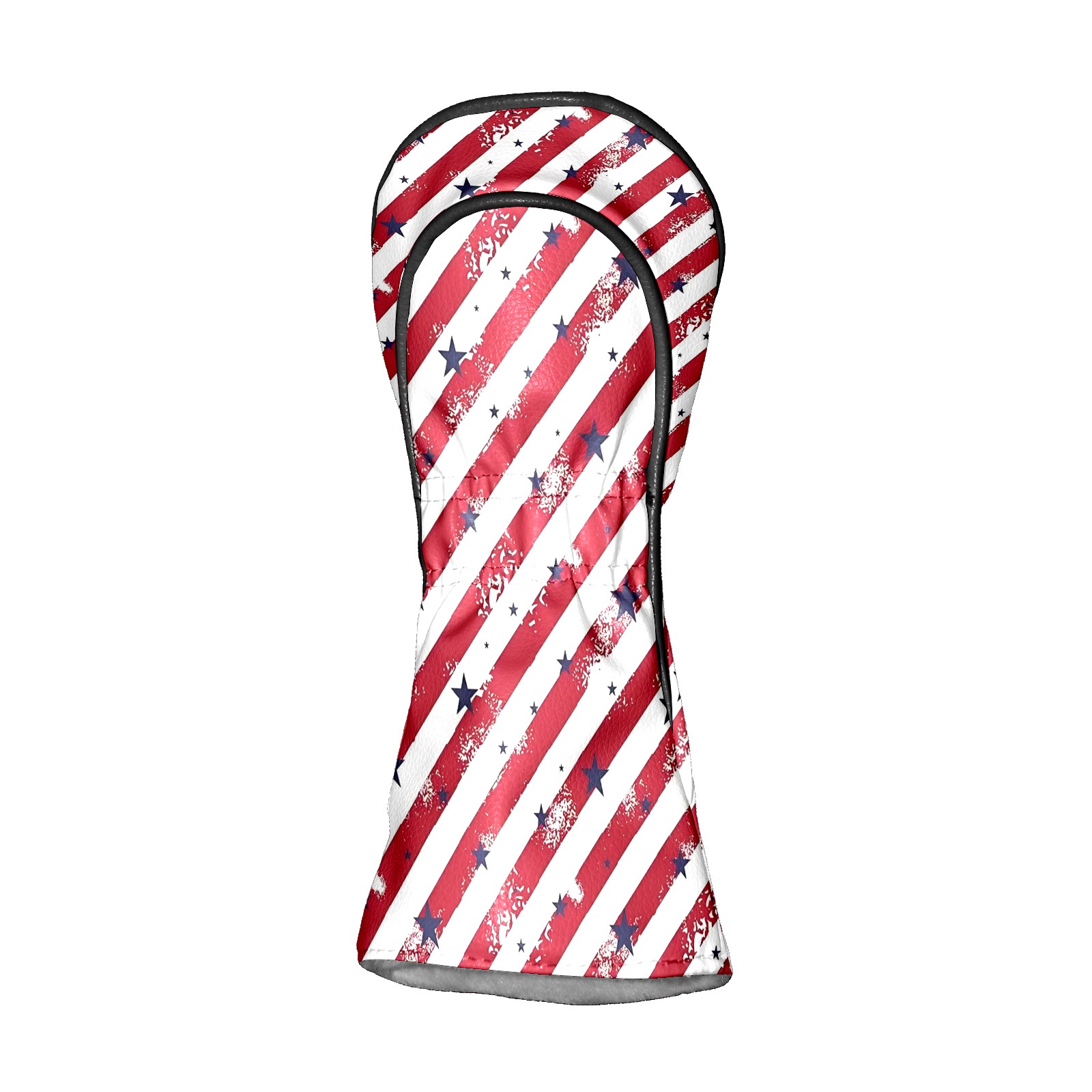 Golf Club Covers, Red Striped Star Premium PU Leather Driver Hybrid Putter Head Covers with Velvet Lining, Waterproof Golf Gifts for Men Women