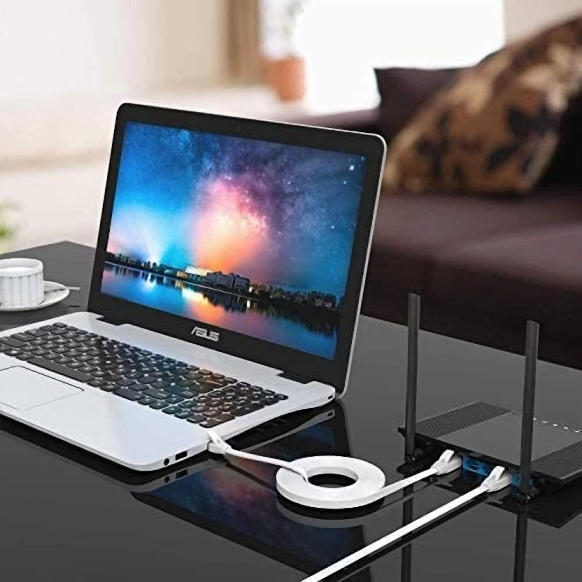 BUTTERFLY- Wiscent Ethernet Cable Flat Cat6 High Speed Gigabit Lan Network Long -...