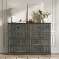 thumbnail image 2 of YouTrend Rustic 8-Drawer Wood Dresser, Large Storage Chest Organizer with Metal Handles for Bedroom, Living Room, Farmhouse Style Furniture,Gray, 2 of 7