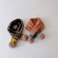thumbnail image 4 of Bufanda de invierno para niños, moderna bufanda de lana tejida para niños y niñas, bufanda de cuadros con rombos, bufanda de lana cruzada para niños, 4 of 6
