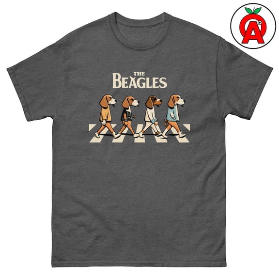 Beagle Dog T-Shirt Funny Walking Dogs Graphic Tee, Music Parody Shirt, Dog Lover Gift Tee for Men Women