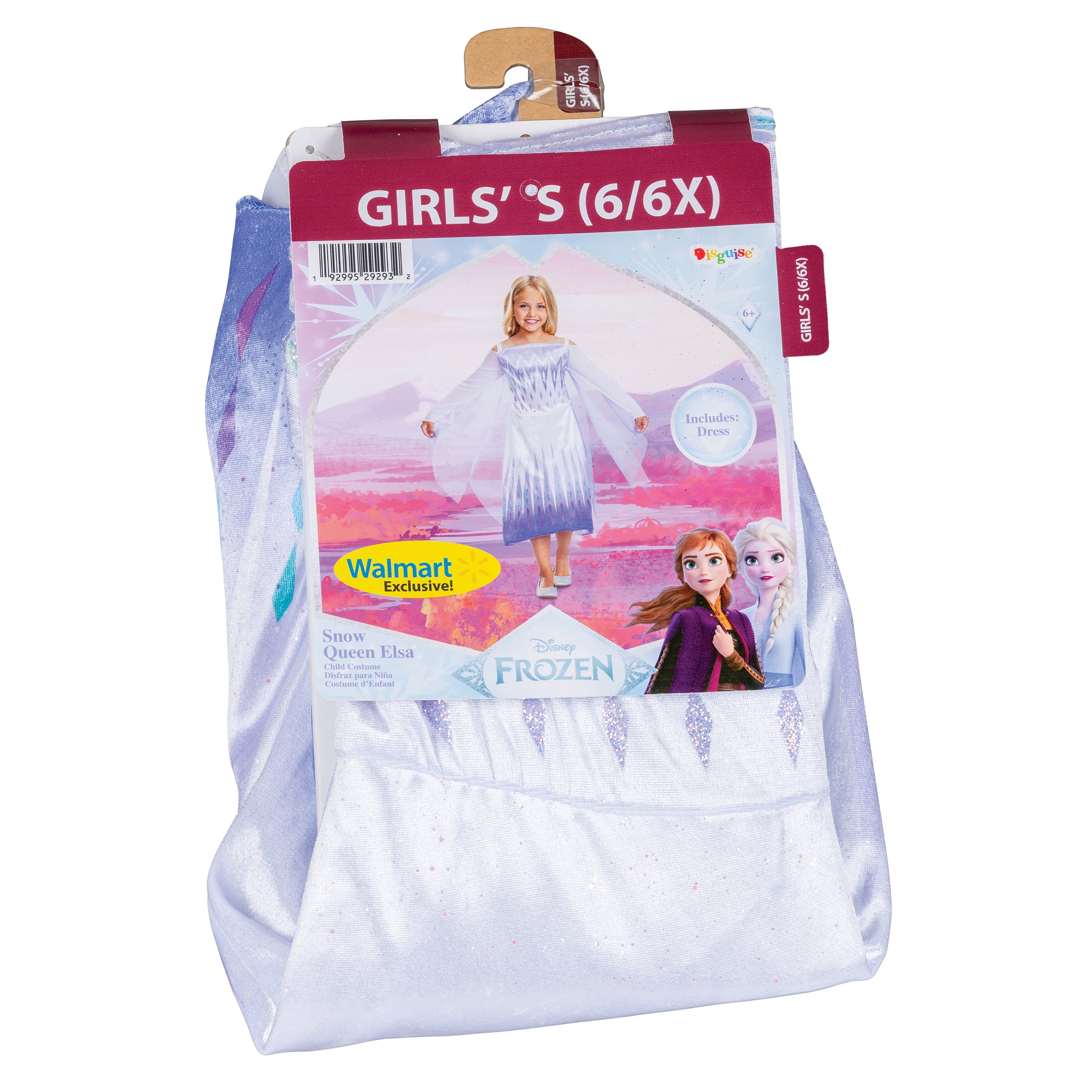 Disney Frozen 2 Snow Queen Elsa Halloween Costume for Children, Girls Size S (6/6X), by Disguise