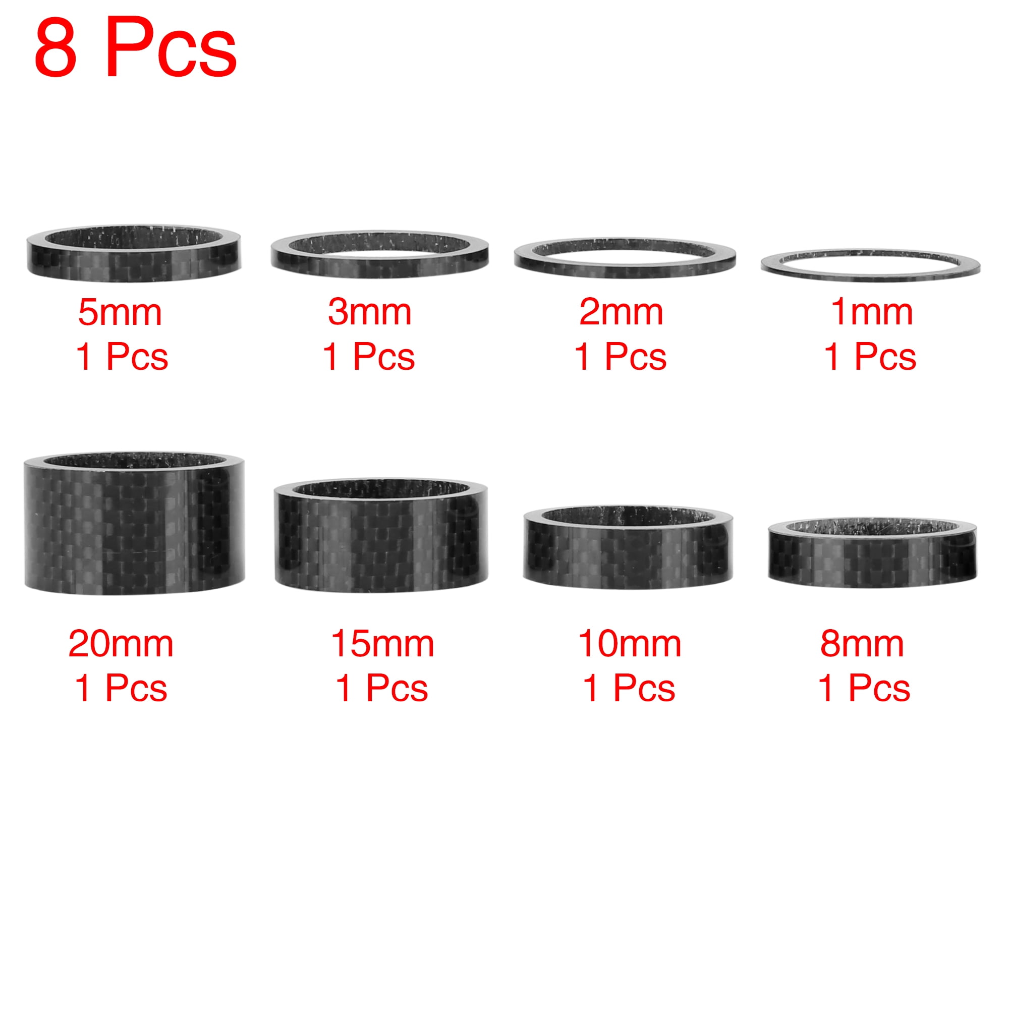 5pcs Headset Spacer Fit 1 1/8 Inch Stem for Bikes Cycling 3 5 10 15 20mm 