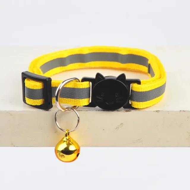 Pet Collar For Dog & Cat Reflective Cat Collar With Bell Dog Collar With Cartoon Cat Head