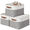 Grey and White, variant on DECOMOMO Durable Large Storage Baskets, Fabric Storage Bins with Faux Leather Handles (Beige and White, Set of 3)