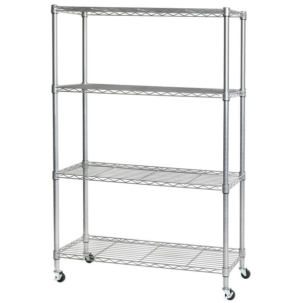 Seville Classics 4Tier Steel Wire Shelving, Silver
