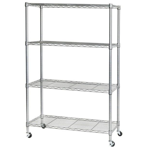Seville Classics 4 Tier Steel Wire, Slip Sleeves For Wire Shelving