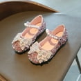 thumbnail image 2 of PINQI Girls Sparkly Princess Dress Shoes Bow Wedding Party Flower Bridesmaids Mary Jane Ballet Flats for Kid Toddler, 2 of 8
