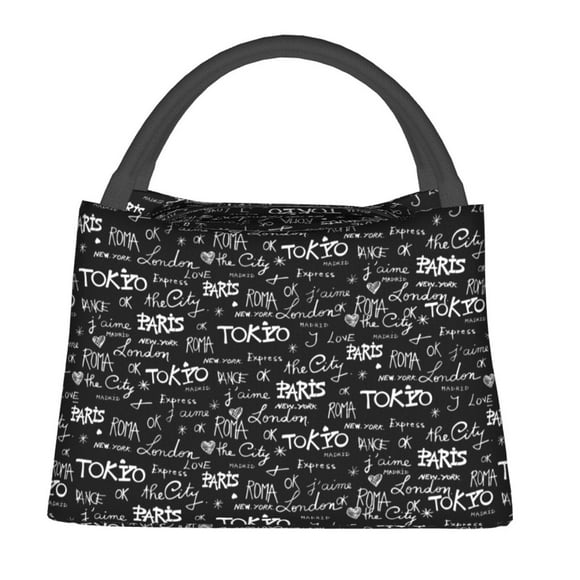 Vsdgher Travel The World Print Insulated Bags, Insulated Cooler Bag Totes for Hot or Cold Food Bring or Delivery