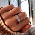 thumbnail image 4 of Bow Jewel Brilliant 1.5 Ct Round Cut Diamond Rings for Her - Silver 14k White Gold over Ring - Full Eternity Diamond Rings for Women's - Forever Diamond Ring for Women's - Bridal Rings for Women's, 4 of 10