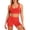 Orange, variant on Womens Two Piece Workout Sets Sports Bra High Waisted Biker Shorts Gym Set Outfits