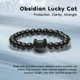thumbnail image 4 of Lucky Cat Charm Bracelet for Women – Black Obsidian Beaded Bracelet for Money Attraction, Good Luck & Protection – Spiritual Feng Shui Jewelry Gift, 4 of 5