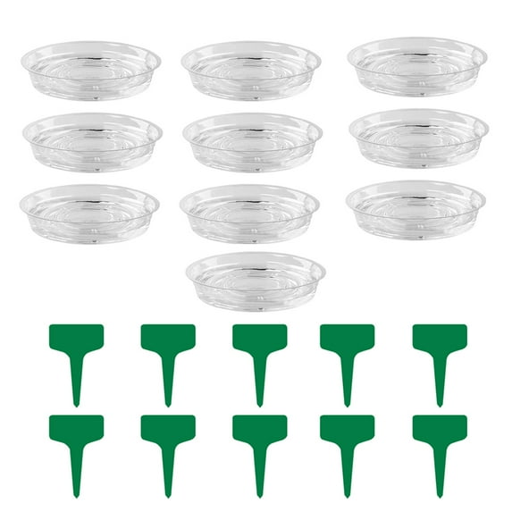 opvise 10 Set Planter Tray Leak-proof Reusable BPA Free Promote Growth Plant Pot Saucer Gardening Tools