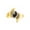 Black Star Sapphire, variant on 14K Yellow Gold Floral Designer Ring with 6X4MM Oval Gemstone & Sparkling Diamonds - Birthstone Opal Jewelry Size 10