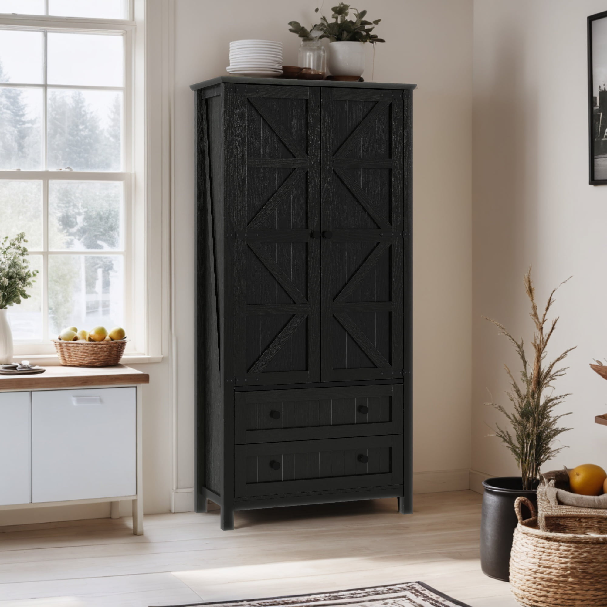 Sauder, Two-Door Storage Cabinet, 427958, Rural Pine finish