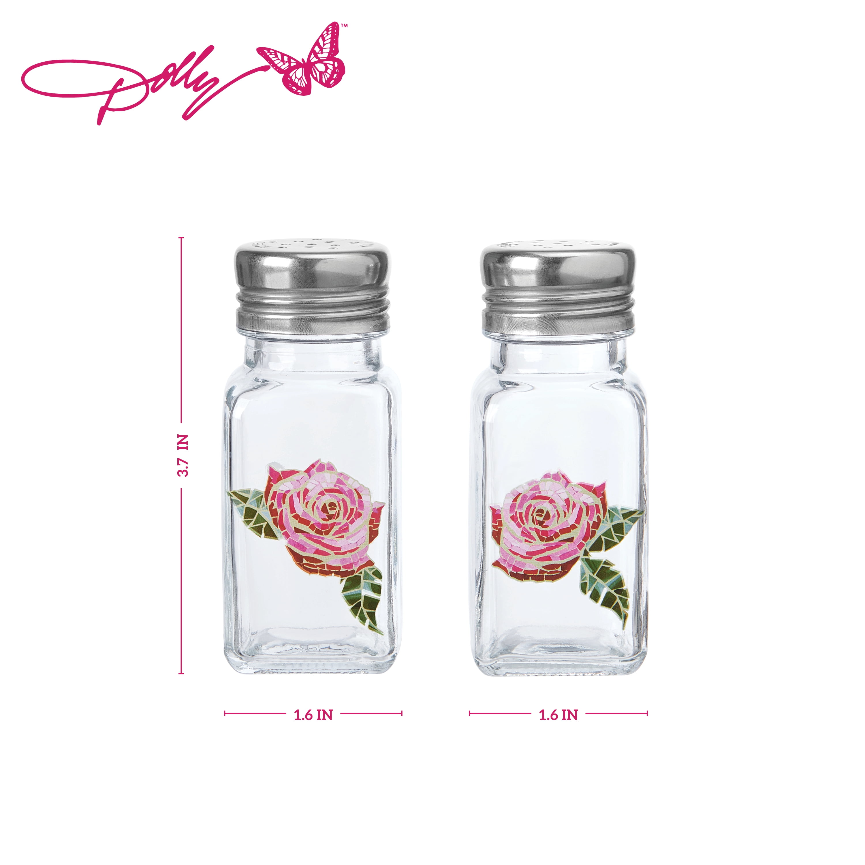 Dolly Parton Glass Blush Salt and Pepper Shakers