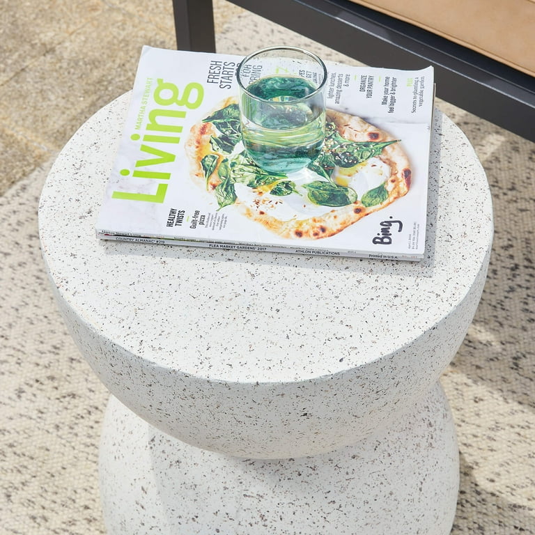 Glitzhome 17.75 MGO Stool Multi functional Faux Terrazzo Garden Side Table Urban End Table Walmart