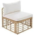 thumbnail image 5 of Glavbiku 6 Seater Outdoor Wicker Furniture Set,All-Weather Rattan Sectional Sofa for Garden,Beige, 5 of 14