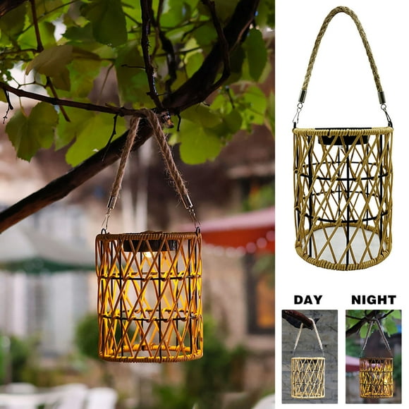 Solar Outdoor Lights,Solar Lights Outdoor Garden,Solar Courtyard Lamp Terrace Garden Lamp Outdoor Hand Lamp Hanging Lamp Rattan Woven Floor Lamp Balcony Lamp Solar Garden Lights