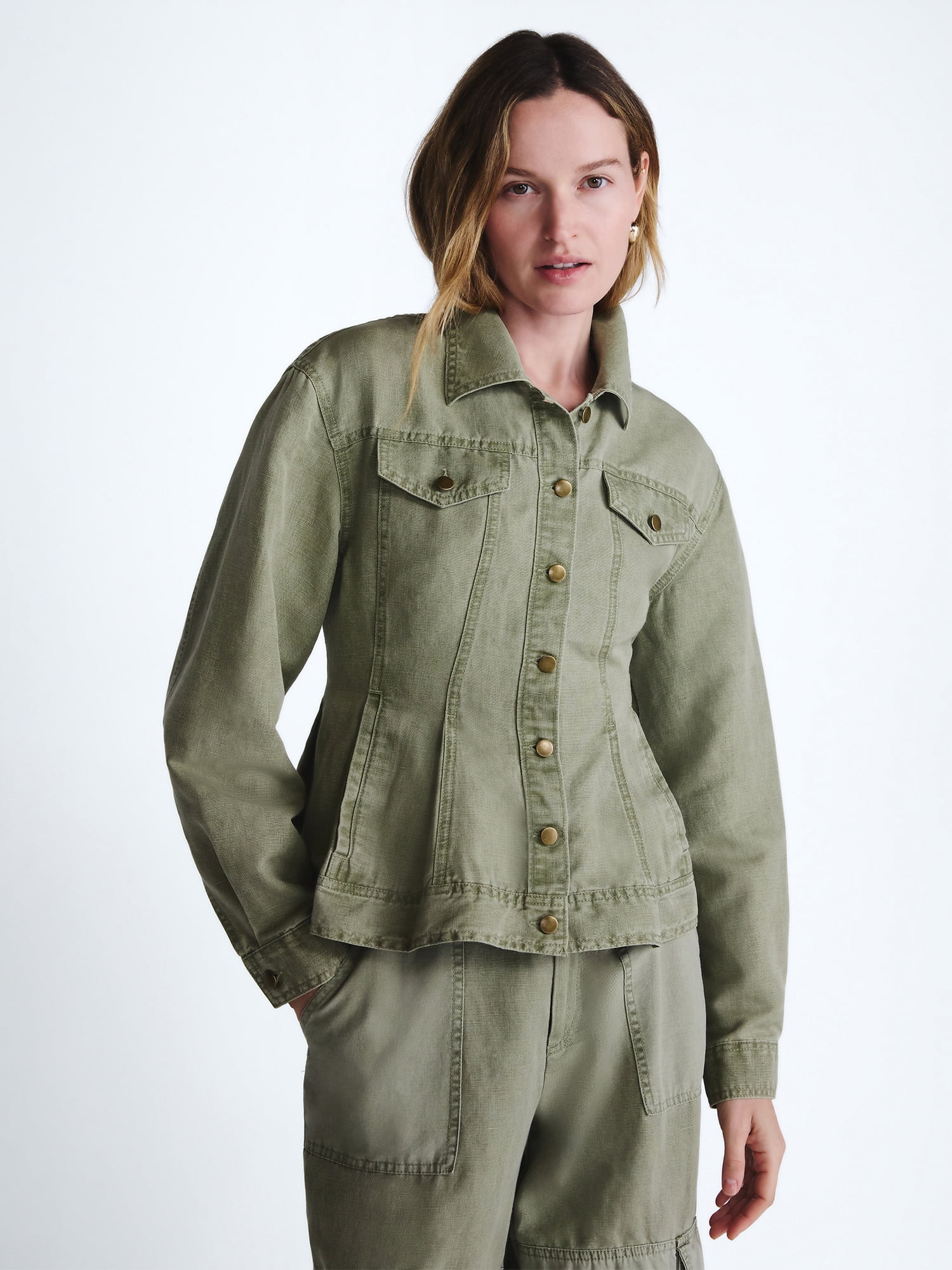 Scoop Women Plus Peplum Trucker Jacket, Sizes 1X-4X