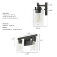thumbnail image 5 of Hunter - Hartland 2-light Noble Bronze, Small Vanity Light, Dimmable, Transitional Style, for Bedrooms, Dining, Living Rooms - 13076, 5 of 6
