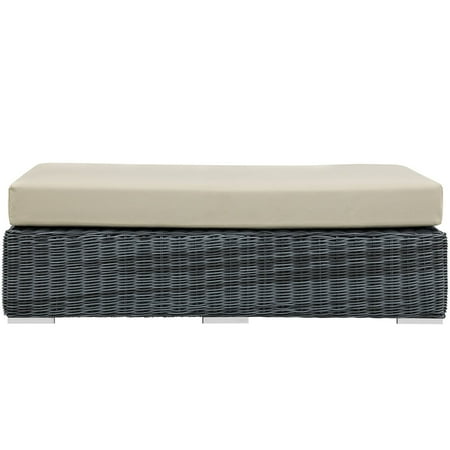 Modway Summon Outdoor Patio Sunbrella Rectangle Ottoman, Multiple Colors