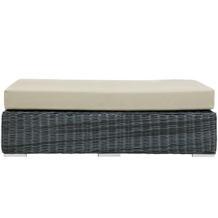 Modway Summon Wicker Rectangle Outdoor Ottoman