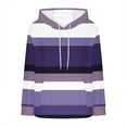 thumbnail image 5 of SwiftWear Women's Striped Fleece Drop-Shoulder Hoodie - Casual Pullover Soft Plush Loungewear with Pocket for Fall Winter Purple, 5 of 5