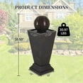 thumbnail image 2 of 35.50" H Modern Outdoor Water Fountain with LED Light, Resin Sphere Pedestal Water Feature with Recirculating Pump for Patio, Garden, Yard Decor, Brown, 2 of 8
