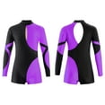 thumbnail image 5 of iiniim Kids Girls Long Sleeve Gymnastics Leotard Ballet Bodysuit Dancewear 6-16 Purple 12, 5 of 7
