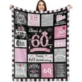 thumbnail image 1 of LHSHID 60th Birthday Gifts for Women Blanket 60th Birthday Gift Ideas 60th Birthday Decorations Women 60 Birthday Blanket Gifts for 60 Year Old Women Throw Blanket 60"x80", 1 of 8