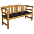 thumbnail image 5 of vidaXL Outdoor Patio Bench Garden Park Bench with Cushion Solid Wood Acacia, 5 of 16