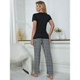 thumbnail image 5 of Wedesay Women's Plaid, Soft Lounge Sleepwear Sets, Multicolor, 1-Pack, 5 of 7
